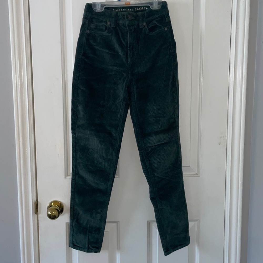Dark green corduroy mom jeans